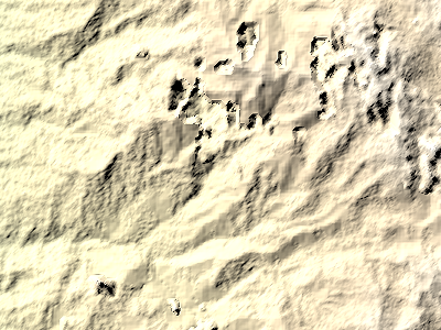 Shaded ASTER GDEM example with cloud artefacts