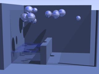 water/ball interaction with floating balls