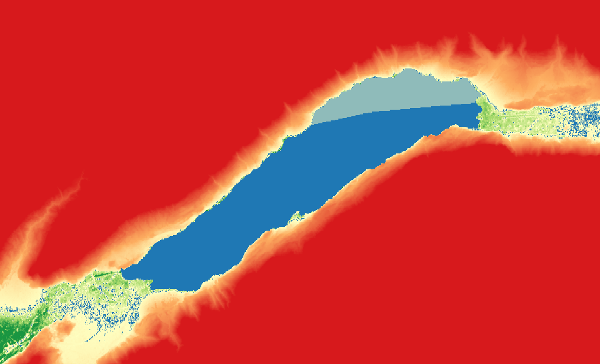 ALOS AW3D30 water flattening errors