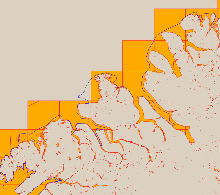 Ellesmere island Küstenlinien-Vergleich