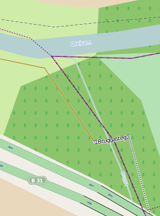 OSM Beispiel aus dem Osten Freiburgs